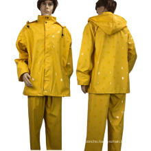 Custom Design Best Quality 0.5mm Yellow Waterproof 100% PU Raincoat